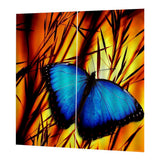 Max Set of 2 Panel Digital Photo Printing Blackout 3D Curtains Blue Butterfly
