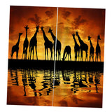 Max Set of 2 Panel Digital Photo Printing Blackout 3D Curtains Giraffe
