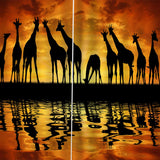 Max Set of 2 Panel Digital Photo Printing Blackout 3D Curtains Giraffe