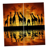 Max Set of 2 Panel Digital Photo Printing Blackout 3D Curtains Giraffe