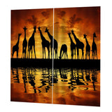 Max Set of 2 Panel Digital Photo Printing Blackout 3D Curtains Giraffe