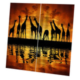 Max Set of 2 Panel Digital Photo Printing Blackout 3D Curtains Giraffe