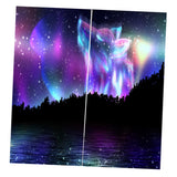 Max Set of 2 Panel Digital Photo Printing Blackout 3D Curtains Wolf