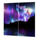 Max Set of 2 Panel Digital Photo Printing Blackout 3D Curtains Wolf