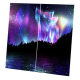 Max Set of 2 Panel Digital Photo Printing Blackout 3D Curtains Wolf