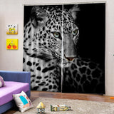 Max Set of 2 Panel Digital Photo Printing Blackout 3D Curtains Snow Leopard