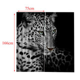 Max Set of 2 Panel Digital Photo Printing Blackout 3D Curtains Snow Leopard