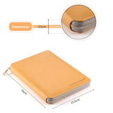 Max Leather Zipper Padfolio with Replaceable Loose-leaf Paper 80 Sheet Grey