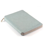 Max Leather Zipper Padfolio with Replaceable Loose-leaf Paper 80 Sheet Grey