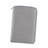 Max Leather Zipper Padfolio with Replaceable Loose-leaf Paper 80 Sheet Grey