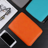 Max Leather Zipper Padfolio with Replaceable Loose-leaf Paper 80 Sheet Grey