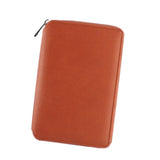 Max Leather Zipper Padfolio with Replaceable Loose-leaf Paper 80 Sheet Brown