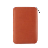 Max Leather Zipper Padfolio with Replaceable Loose-leaf Paper 80 Sheet Brown