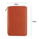 Max Leather Zipper Padfolio with Replaceable Loose-leaf Paper 80 Sheet Brown