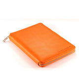 Max Leather Zipper Padfolio with Replaceable Loose-leaf Paper 80 Sheet Brown