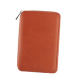 Max Leather Zipper Padfolio with Replaceable Loose-leaf Paper 80 Sheet Brown