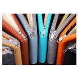Max Leather Zipper Padfolio with Replaceable Loose-leaf Paper 80 Sheet Brown