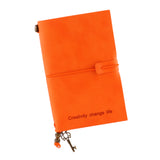 Max Portable Leather Notebook Blank Page, Travel Journal Diary Notes Orange