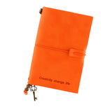 Max Portable Leather Notebook Blank Page, Travel Journal Diary Notes Orange