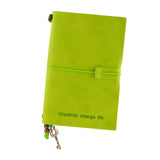 Max Portable Leather Notebook Blank Page, Travel Journal Diary Notes Green