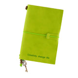 Max Portable Leather Notebook Blank Page, Travel Journal Diary Notes Green