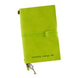 Max Portable Leather Notebook Blank Page, Travel Journal Diary Notes Green