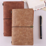 Max Portable Leather Notebook Blank Page, Travel Journal Diary Notes Light Brown