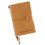 Max Portable Leather Notebook Blank Page, Travel Journal Diary Notes Light Brown