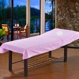 Cotton Waterproof SPA Massage Bed Cover Sheet w/ Face Hole Pink, 190x120cm