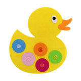 Maxbell  2Pieces Montessori Teaching Toy do it yourself manual fabric Button Duck