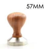Max Stainless Steel Espresso Coffee Bean Tamper Press Tool Wooden Handle #2 57mm