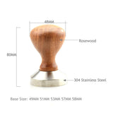 Max Stainless Steel Espresso Coffee Bean Tamper Press Tool Wooden Handle #2 57mm