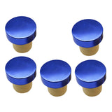 5 Pieces T-shape Wine Stopper Silicone Plug Cork Bottle Stopper Cap Blue