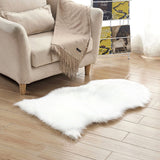 Max 40x60cm Sheepskin Fluffy Skin Faux Fur Fake Rug Mat Rugs White