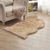 Max 40x60cm Sheepskin Fluffy Skin Faux Fur Fake Rug Mat Rugs White and Brown