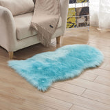 Max 40x60cm Sheepskin Fluffy Skin Faux Fur Fake Rug Mat Rugs Lake Blue