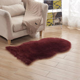Max 40x60cm Sheepskin Fluffy Skin Faux Fur Fake Rug Mat Rugs Wine Red