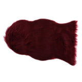 Max 40x60cm Sheepskin Fluffy Skin Faux Fur Fake Rug Mat Rugs Wine Red