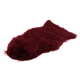 Max 40x60cm Sheepskin Fluffy Skin Faux Fur Fake Rug Mat Rugs Wine Red