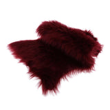 Max 40x60cm Sheepskin Fluffy Skin Faux Fur Fake Rug Mat Rugs Wine Red