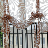 Max Jacquard Polyester Roman Window Curtain Sheer Voile #2 Coffee 100x160cm