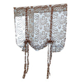 Max Jacquard Polyester Roman Window Curtain Sheer Voile #2 Coffee 100x160cm