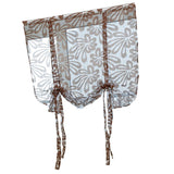 Max Jacquard Polyester Roman Window Curtain Sheer Voile #3 Coffee 120x160cm