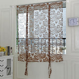 Max Jacquard Polyester Roman Window Curtain Sheer Voile #3 Coffee 120x160cm