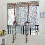 Max Jacquard Polyester Roman Window Curtain Sheer Voile #3 Coffee 120x160cm
