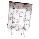 Max Floral Design Roman Short Window Curtain Sheer Voile #2 Pink 100x160cm