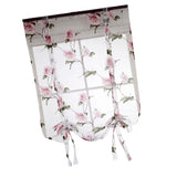 Max Floral Design Roman Short Window Curtain Sheer Voile #2 Pink 100x160cm