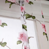 Max Floral Design Roman Short Window Curtain Sheer Voile #2 Pink 100x160cm
