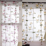 Max Floral Design Roman Short Window Curtain Sheer Voile #2 Pink 100x160cm