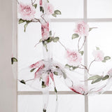 Max Floral Design Roman Short Window Curtain Sheer Voile #2 Pink 100x160cm